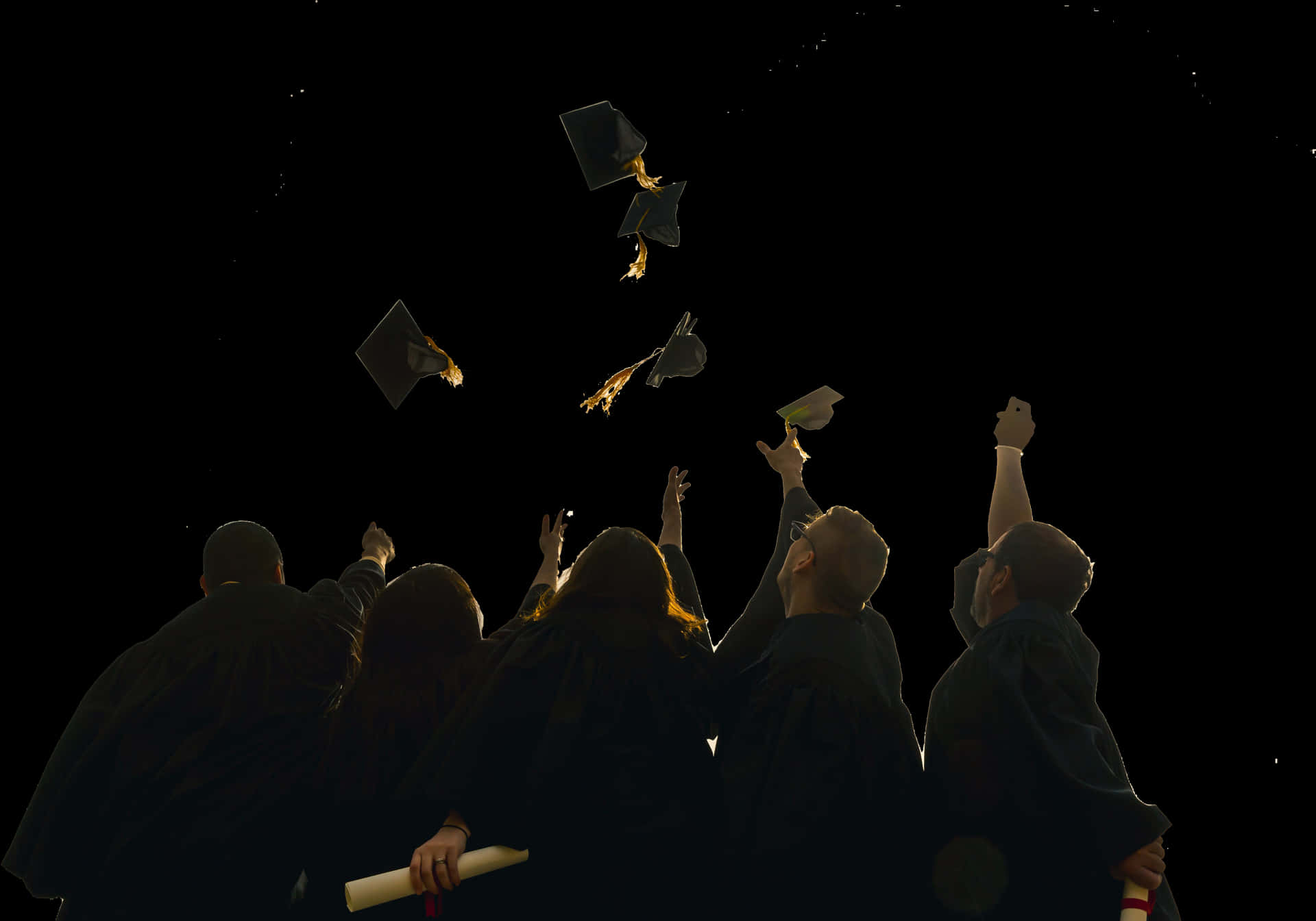 Graduation_ Celebration_ Silhouettes PNG image