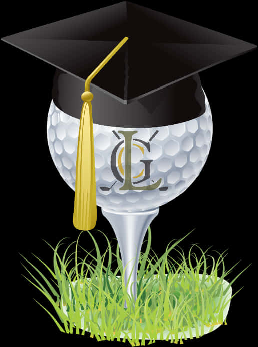 Graduation Themed Golf Ballon Tee PNG image