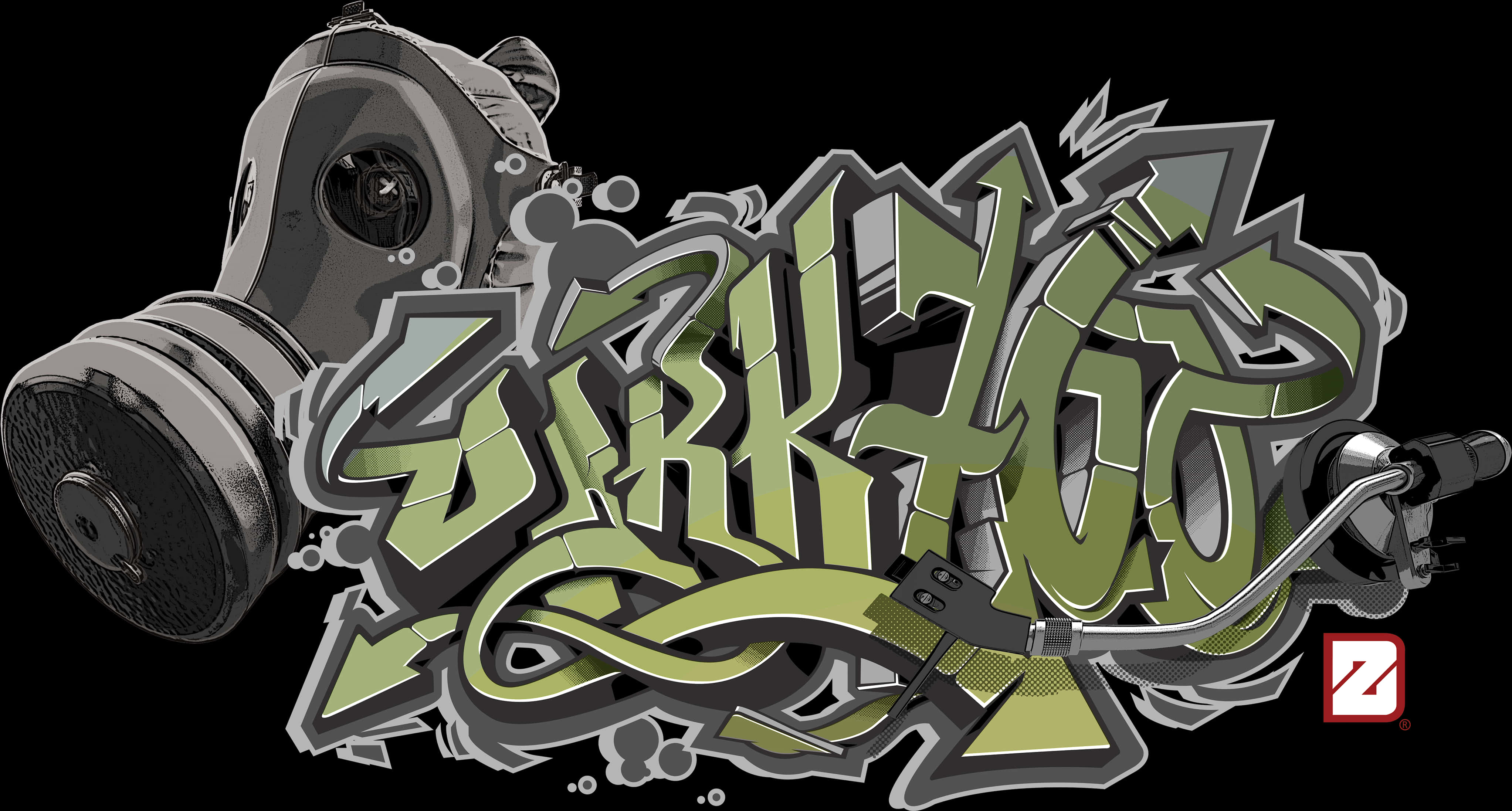 Graffiti_ Art_with_ Gas_ Mask PNG image