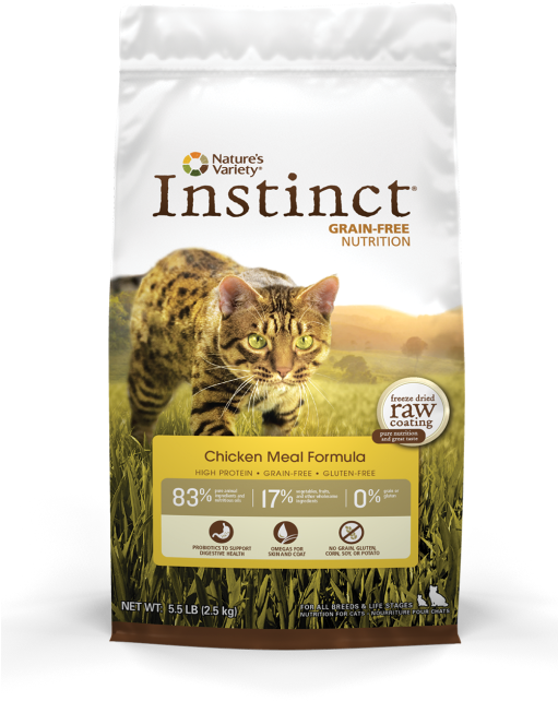 Grain Free Cat Food Package Instinct PNG image