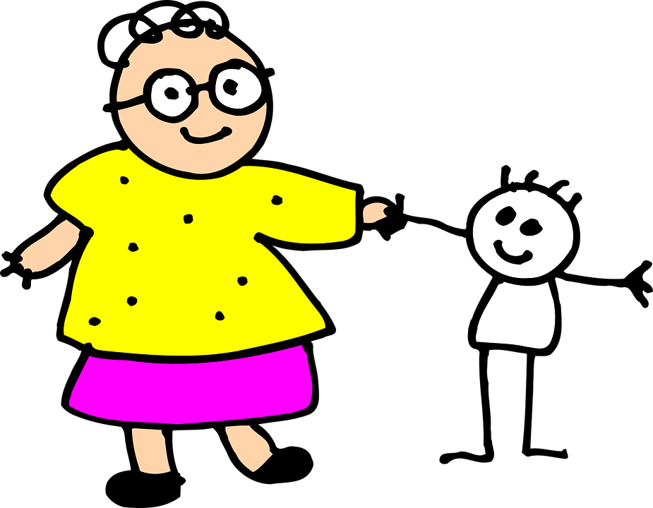 Grandmaand Child Stick Figure Drawing PNG image