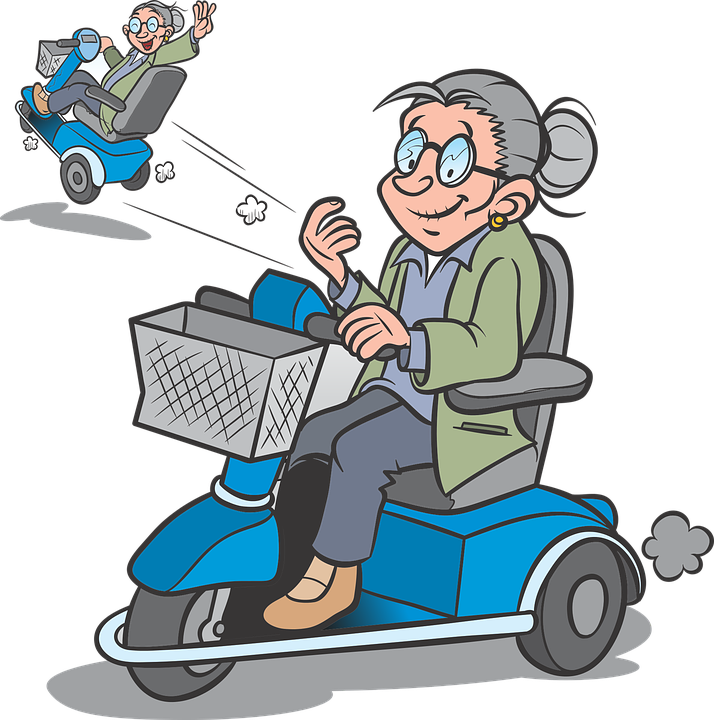 Grandmaand Grandpaon Mobility Scooters PNG image