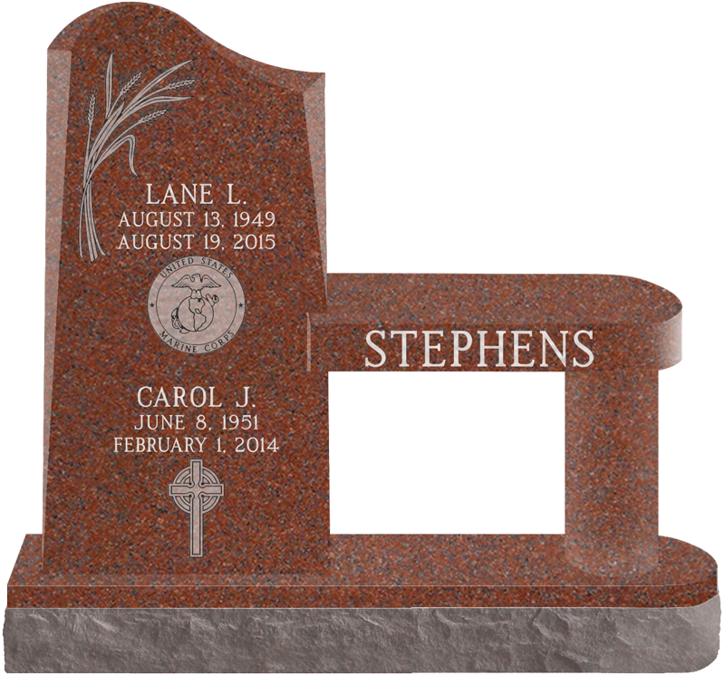 Granite Headstone Stephens Family PNG image