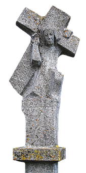 Granite Jesuson Cross Sculpture PNG image