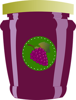 Grape Jam Jar Illustration PNG image