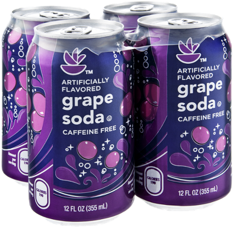 Grape Soda Cans Pack PNG image