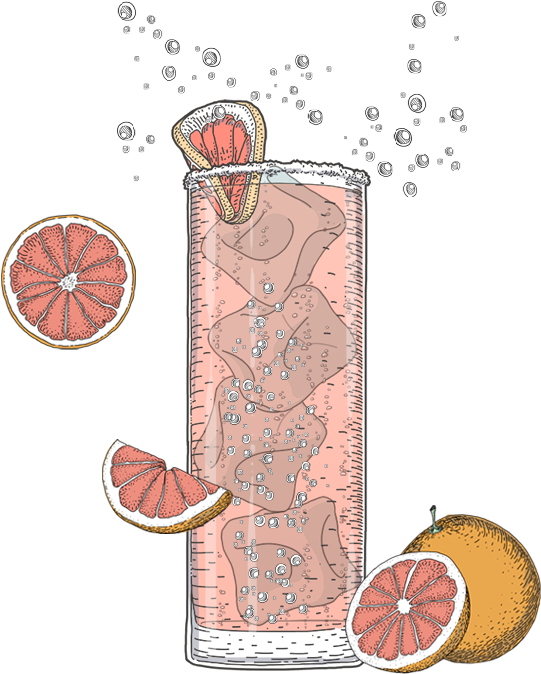 Grapefruit Cocktail Illustration PNG image