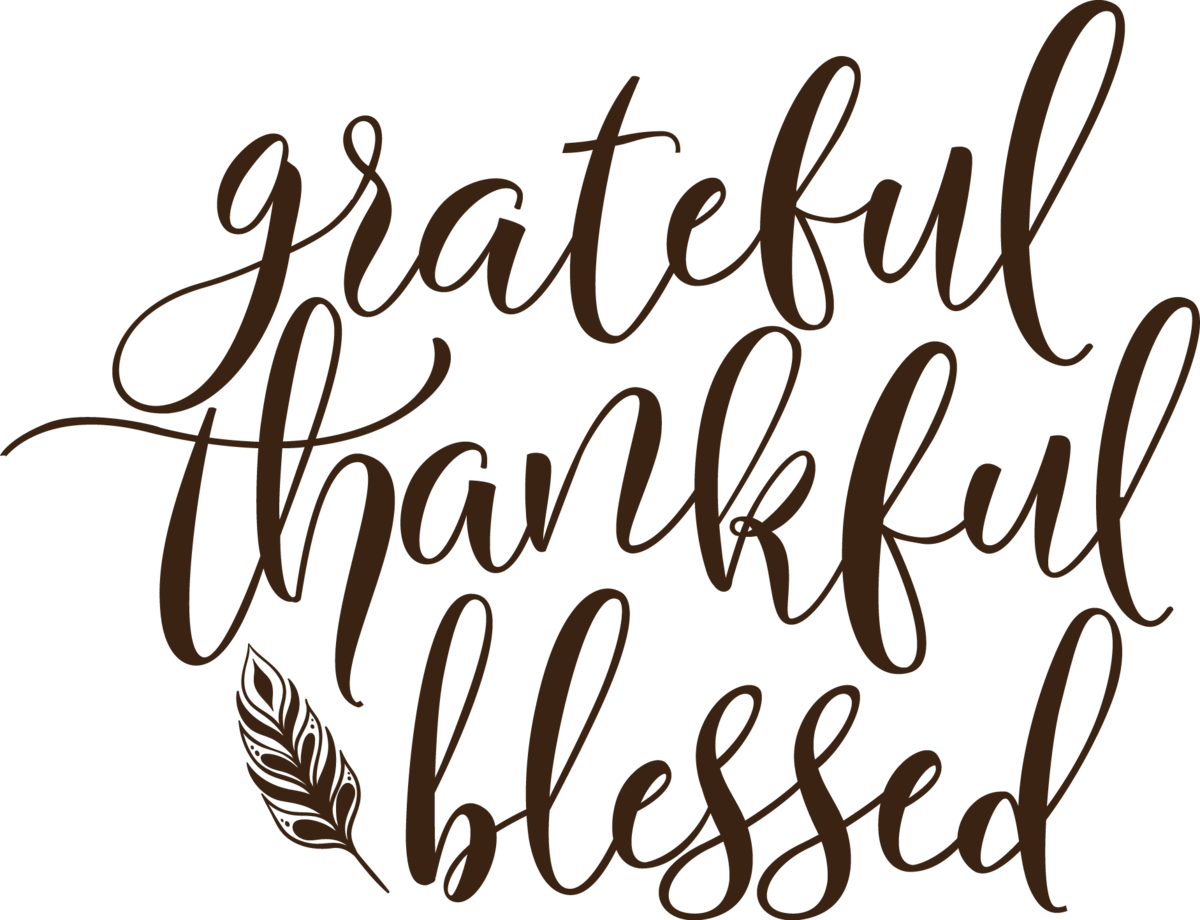 Grateful Thankful Blessed Calligraphy PNG image