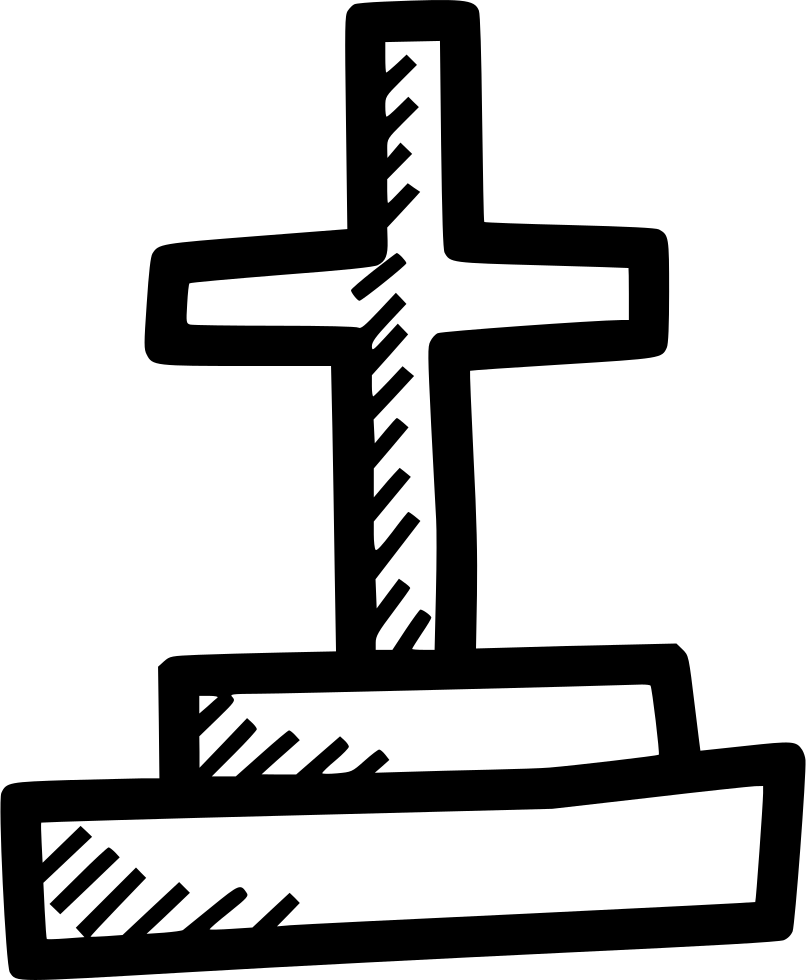 Graveyard Cross Sketch PNG image