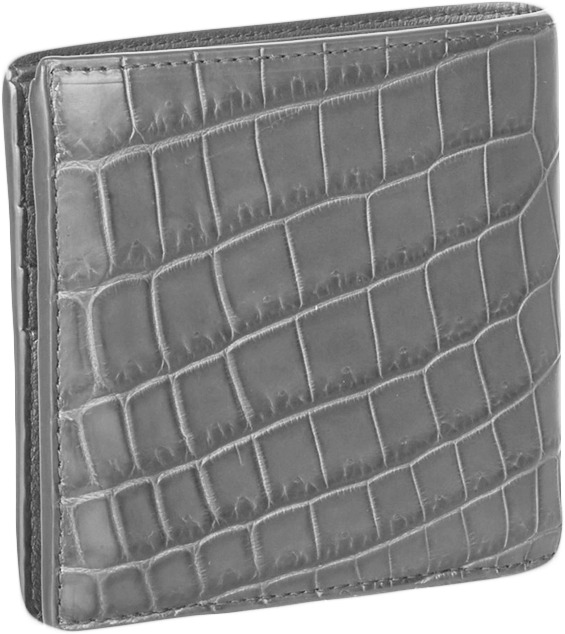 Gray Crocodile Leather Wallet PNG image