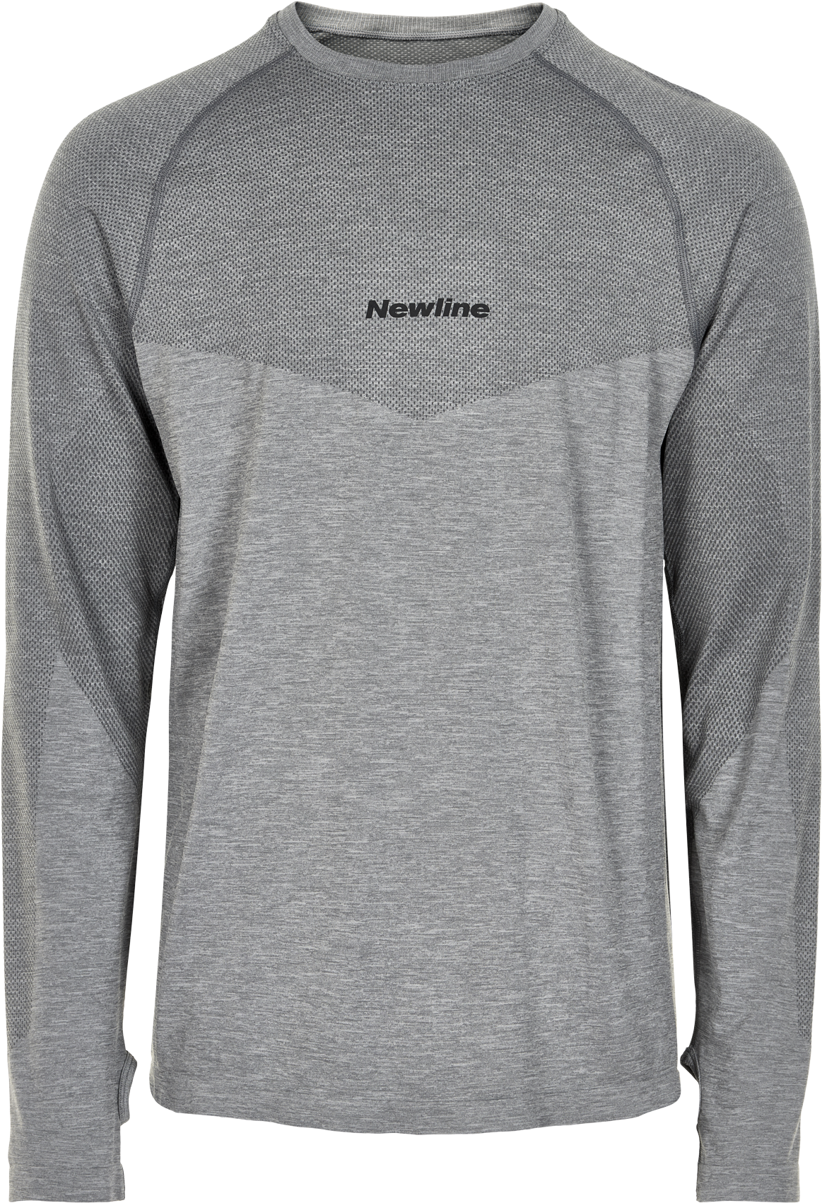 Gray Newline Long Sleeve Running Shirt PNG image