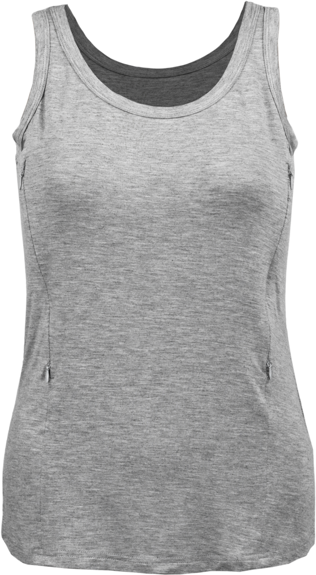 Gray Sleeveless Tank Top PNG image