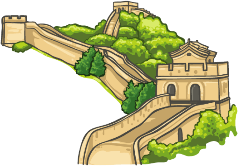 Great Wallof China Cartoon Illustration PNG image