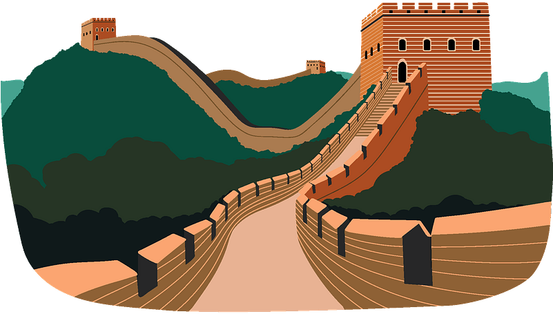 Great Wallof China Illustration PNG image