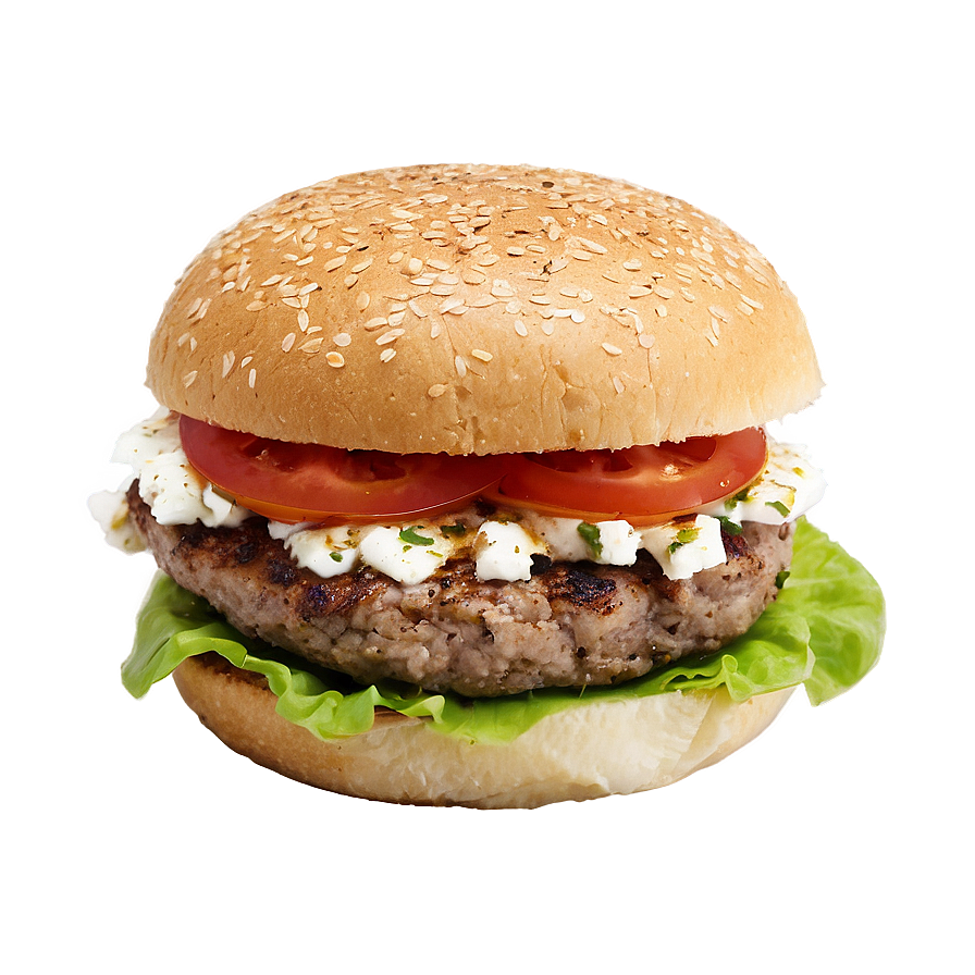 Greek Lamb Feta Burger Png Ere16 PNG image