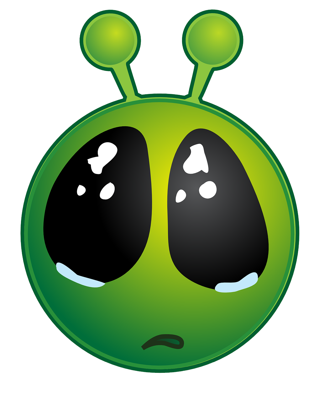 Green Alien Face Emoji PNG image