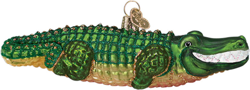 Green Alligator Ornament PNG image