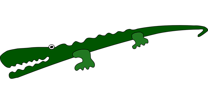 Green Alligator Silhouette Graphic PNG image