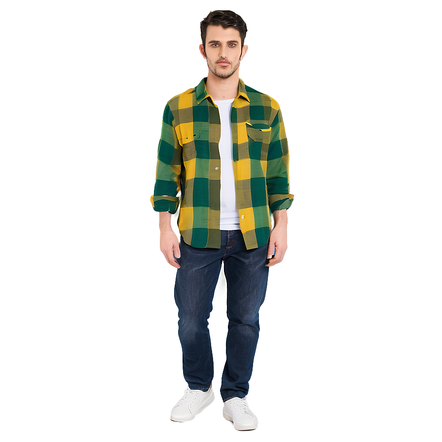 Green And Yellow Flannel Png Dpw50 PNG image