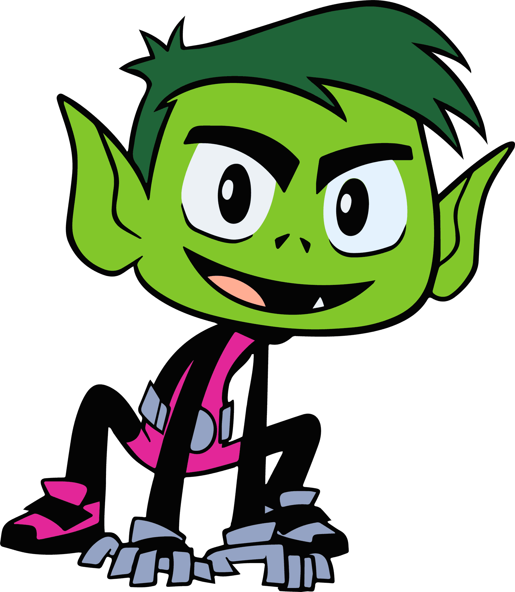 Green_ Animated_ Teen_ Character PNG image