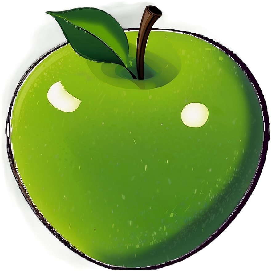 Green Apple Illustration Png 06132024 PNG image