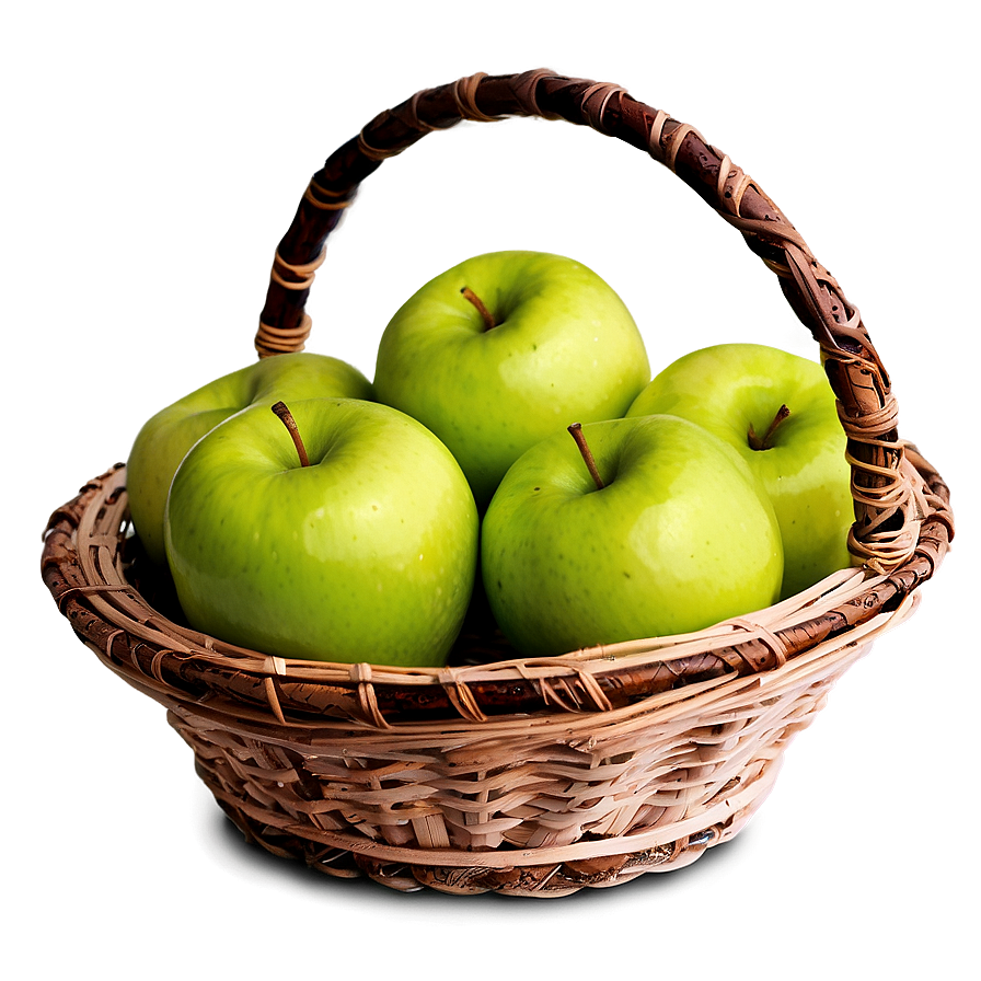 Green Apple In Basket Png 06132024 PNG image