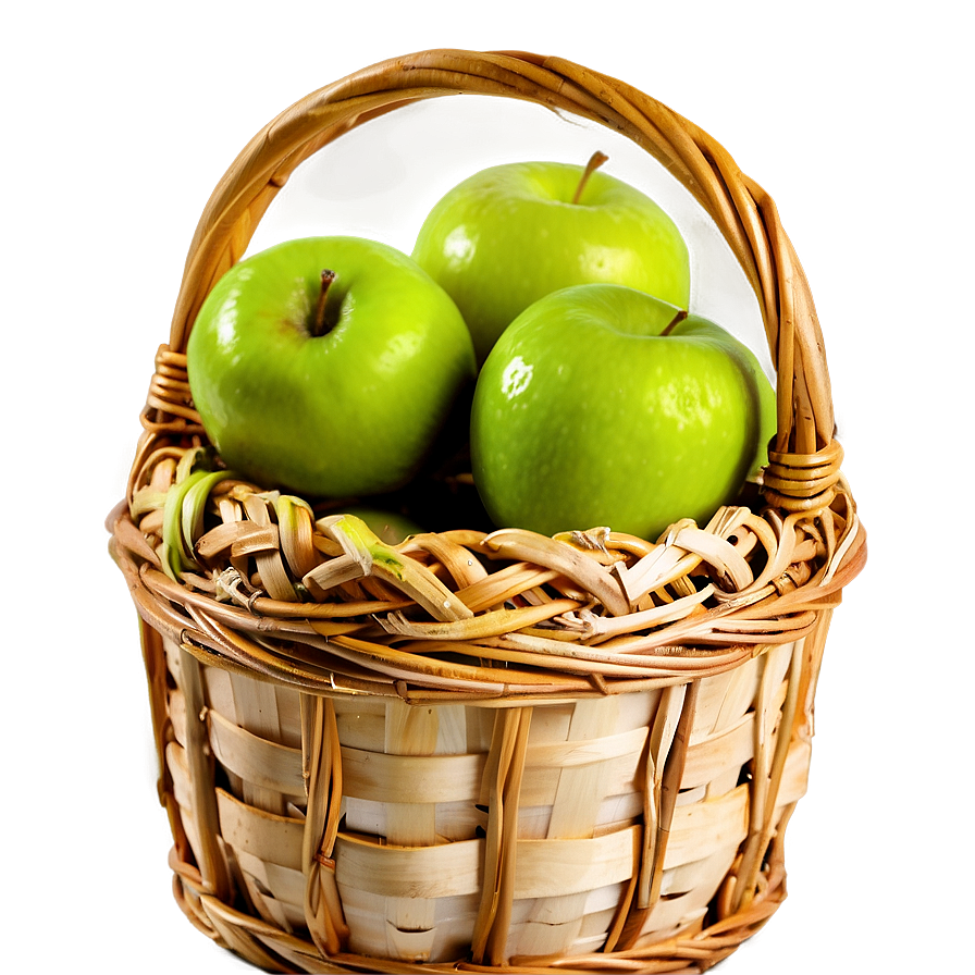 Green Apple In Basket Png Kyy8 PNG image