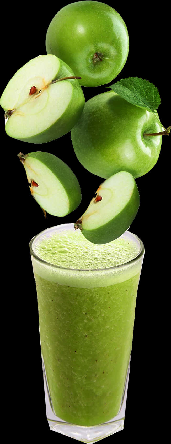 Green Apple Juice Freshness PNG image