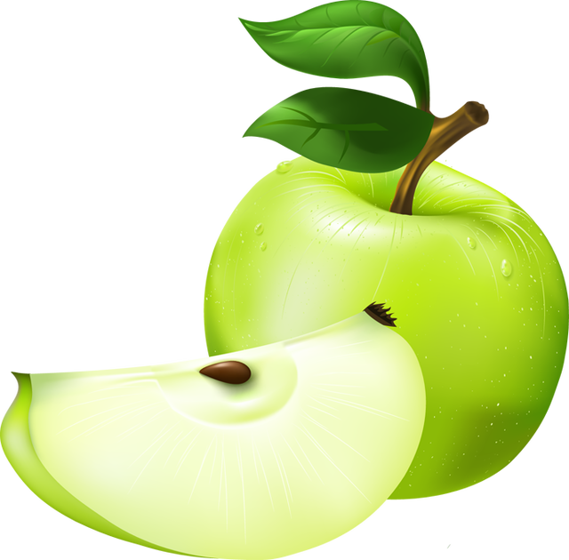 Green Apple Slice Illustration PNG image