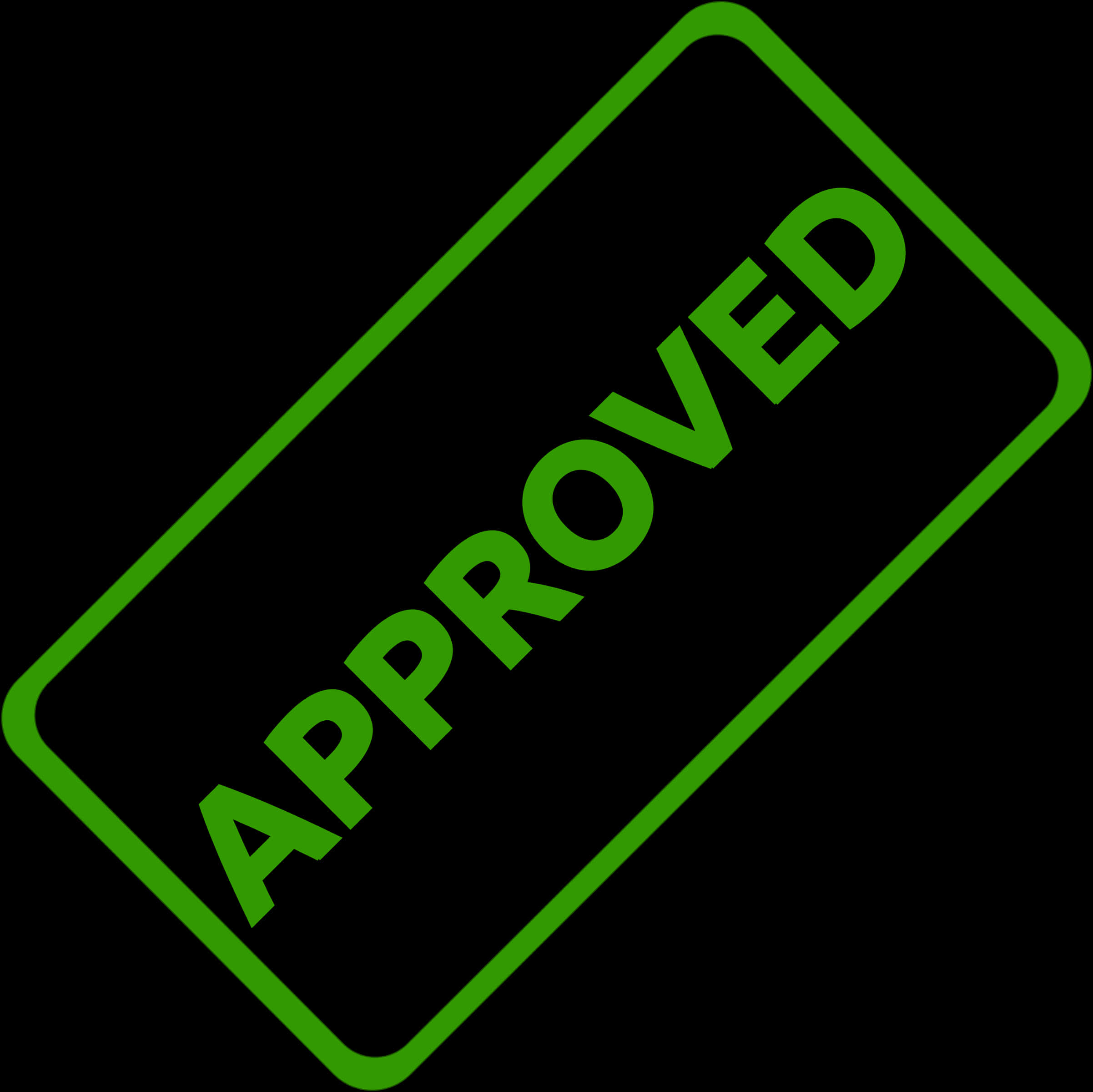 Green Approved Stamp PNG image