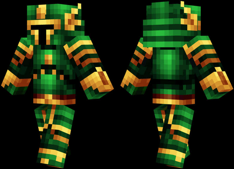 Green Armor Minecraft Skin PNG image