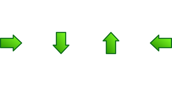 Green Arrows Directional Set PNG image