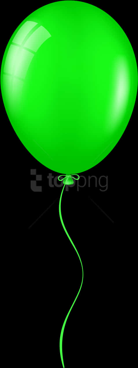 Green Balloon Black Background PNG image