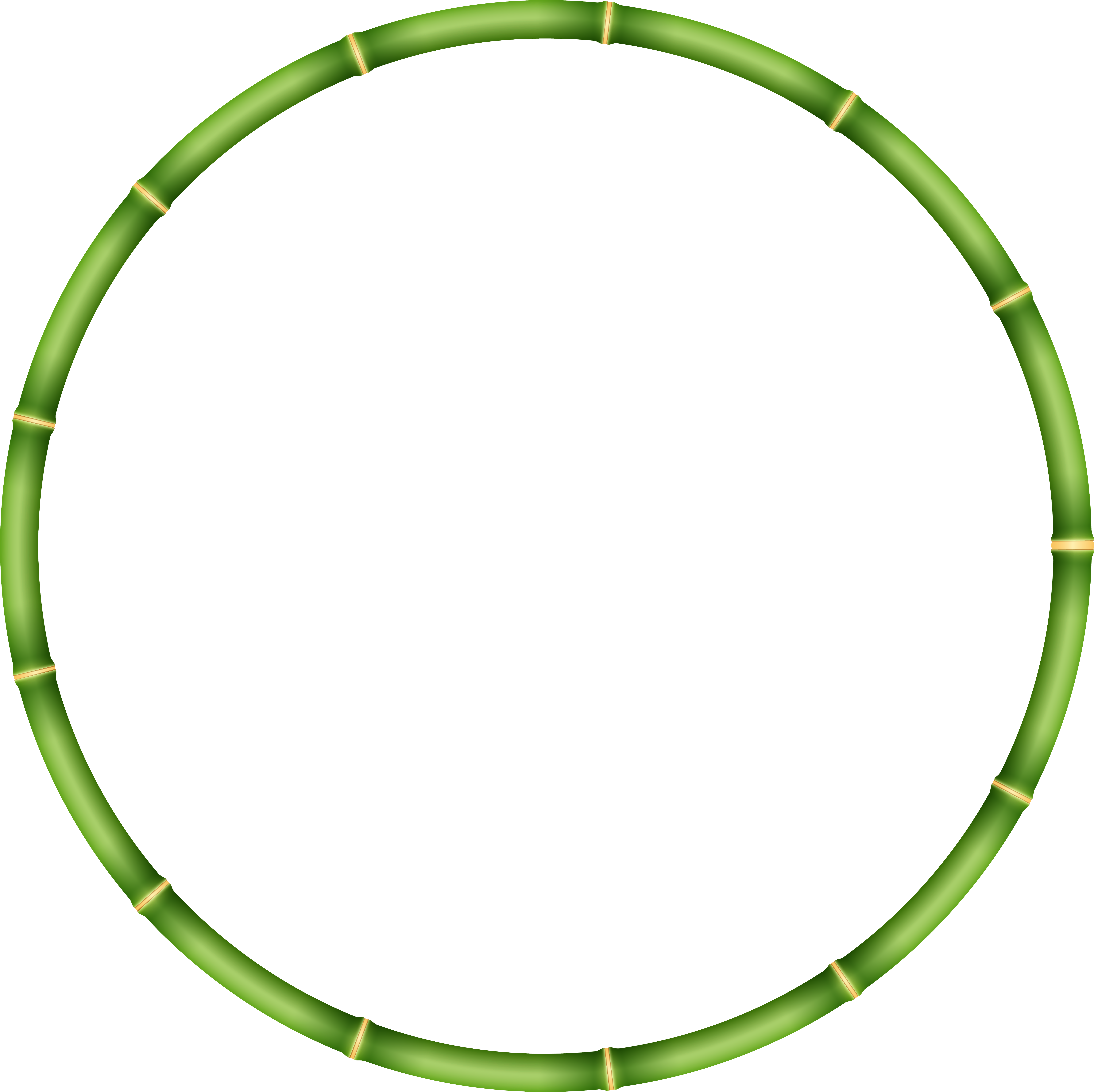 Green Bamboo Circle Frame PNG image