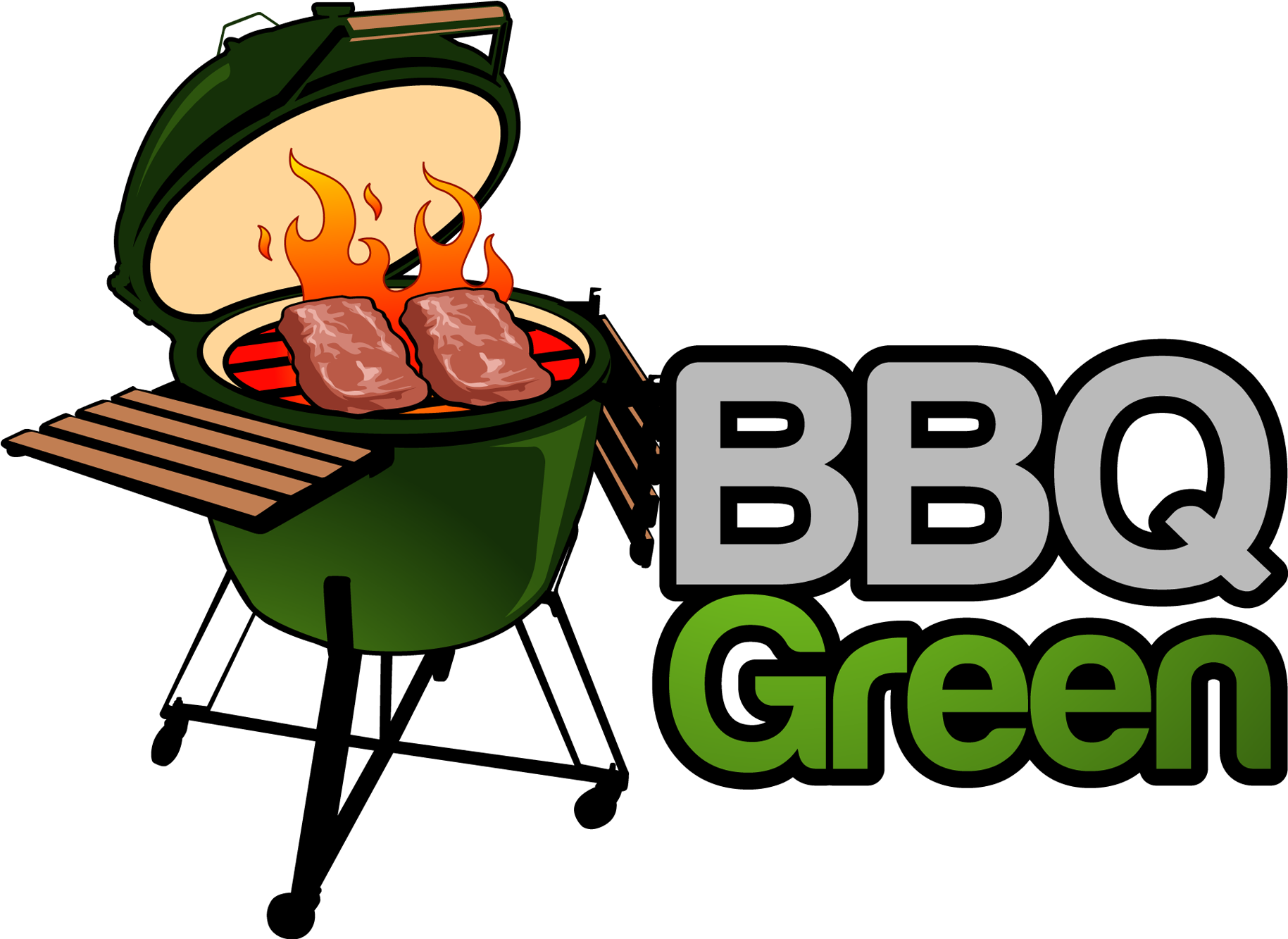 Green Barbecue Grillwith Steaks PNG image