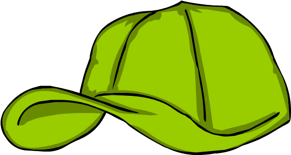 Green Baseball Cap Cartoon PNG image