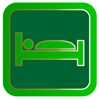 Green Bed Icon Sign PNG image