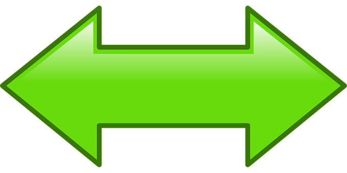 Green Bidirectional Arrow PNG image