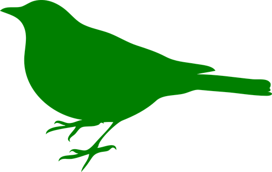 Green Bird Silhouette PNG image