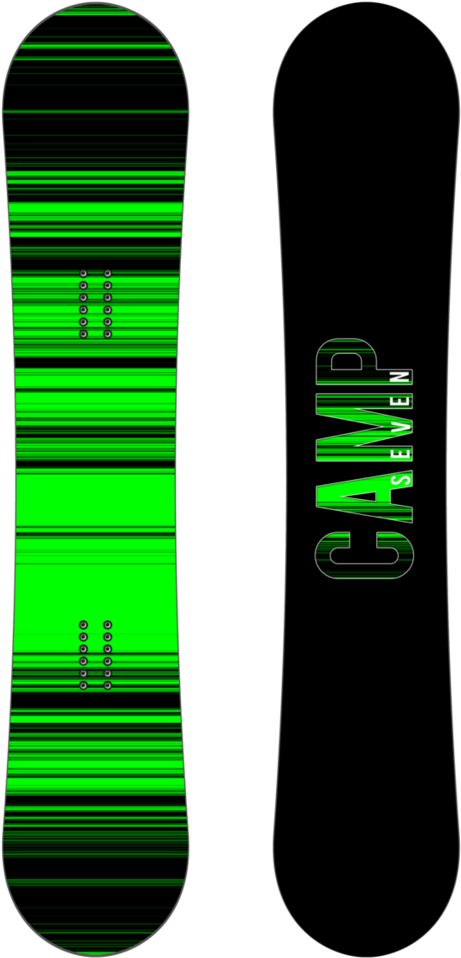 Green Black Camp Seven Snowboard PNG image