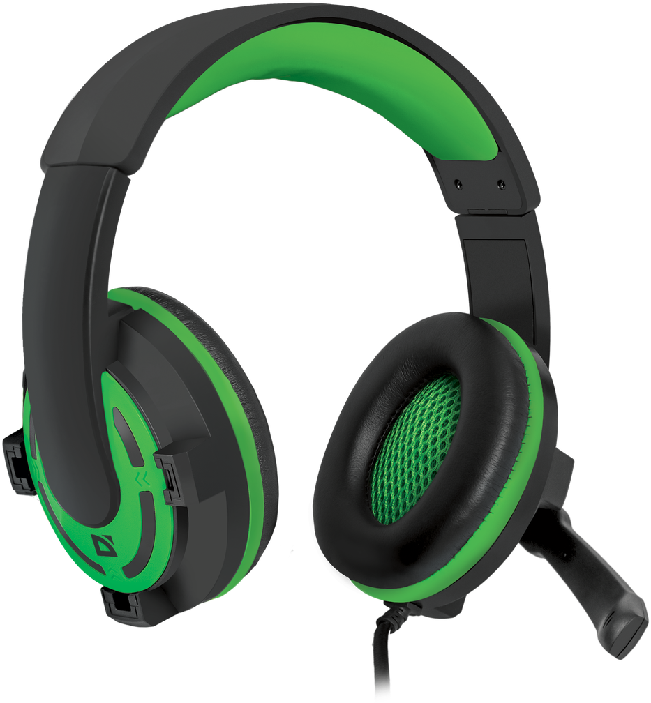 Green Black Gaming Headset PNG image