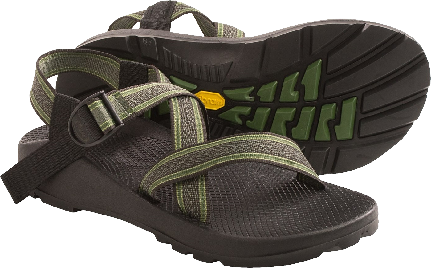 Green Black Sports Sandals PNG image