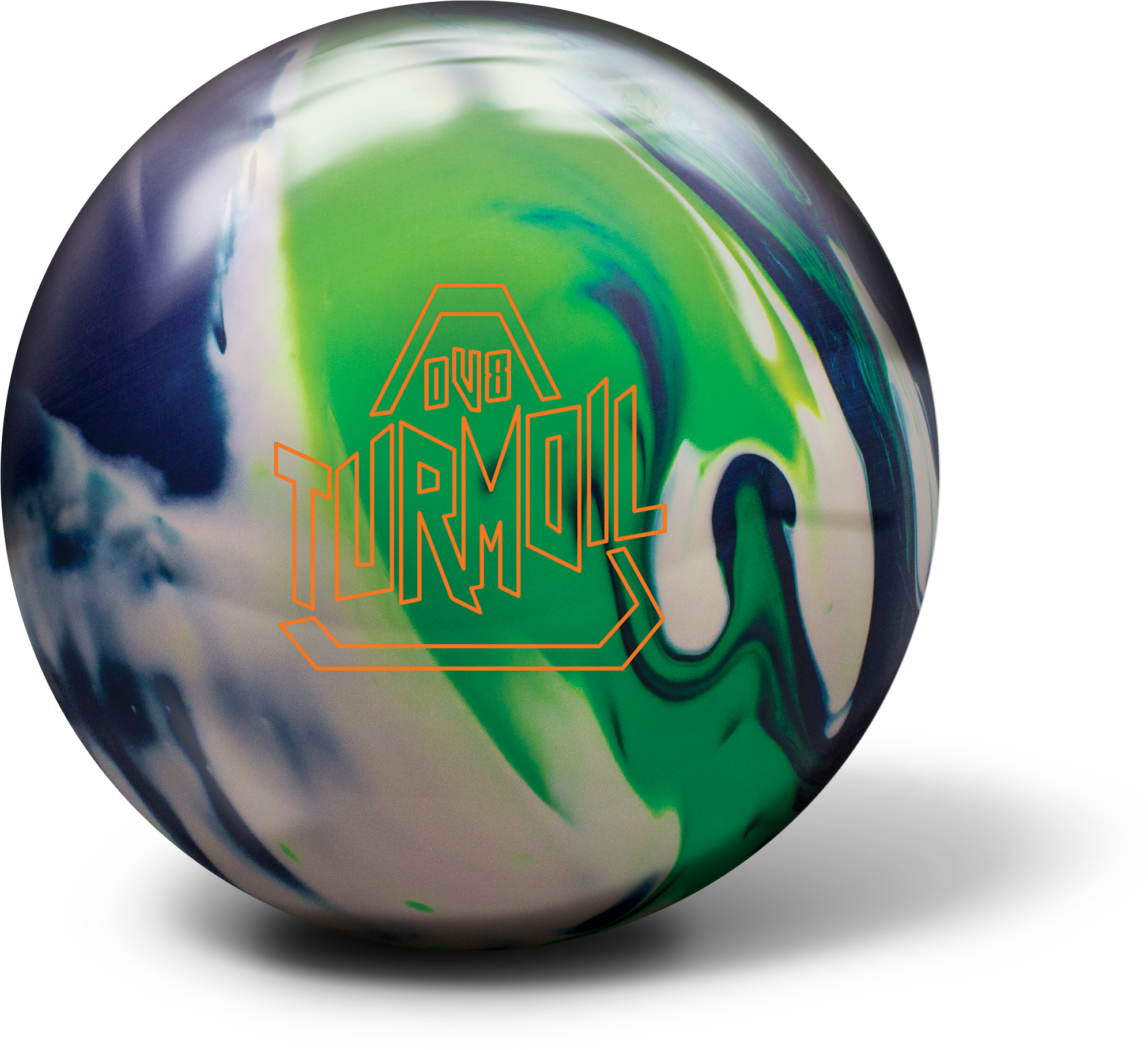 Green Black Swirl Bowling Ball PNG image