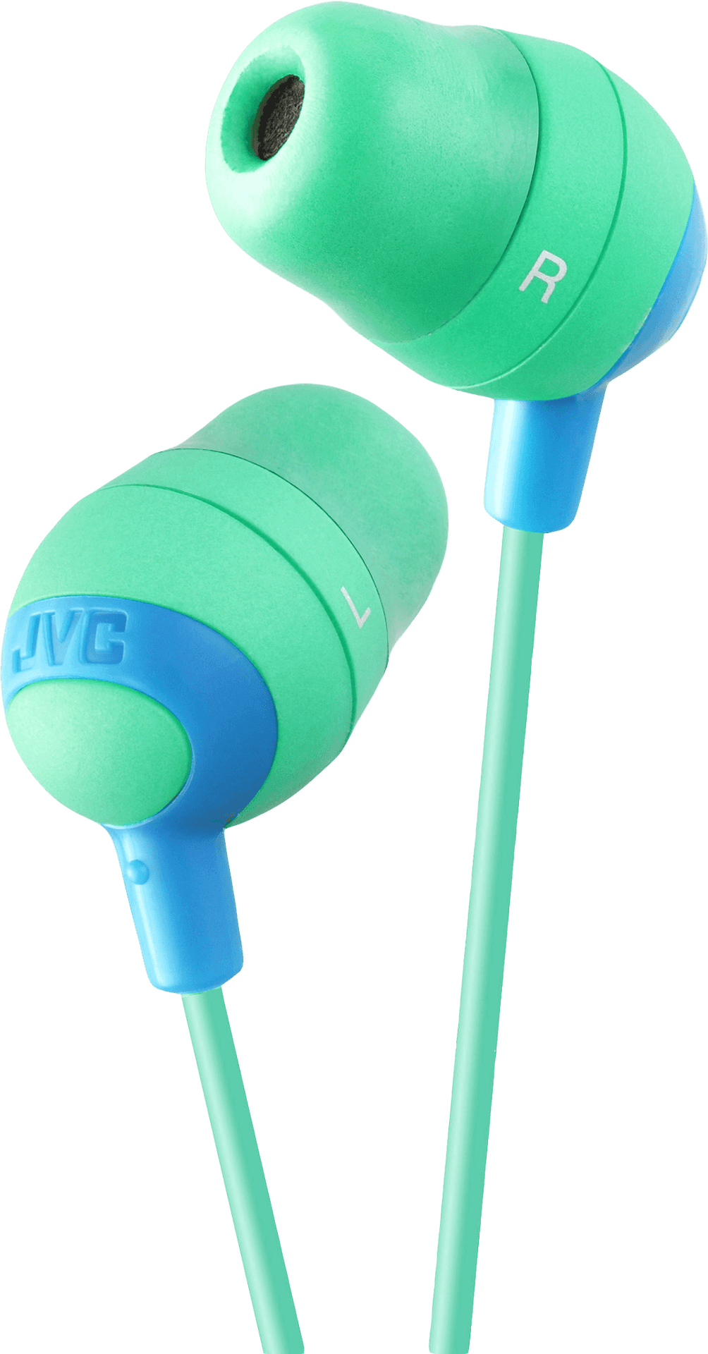 Green Blue Earbuds J V C PNG image