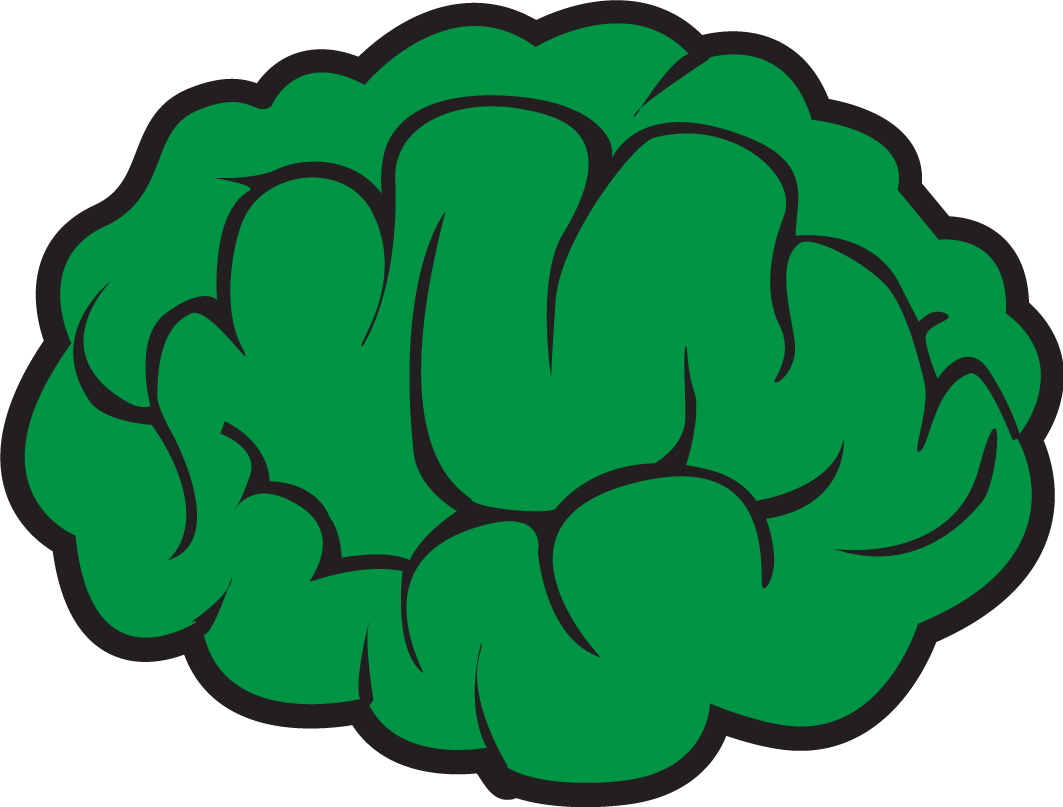 Green Brain Clipart PNG image