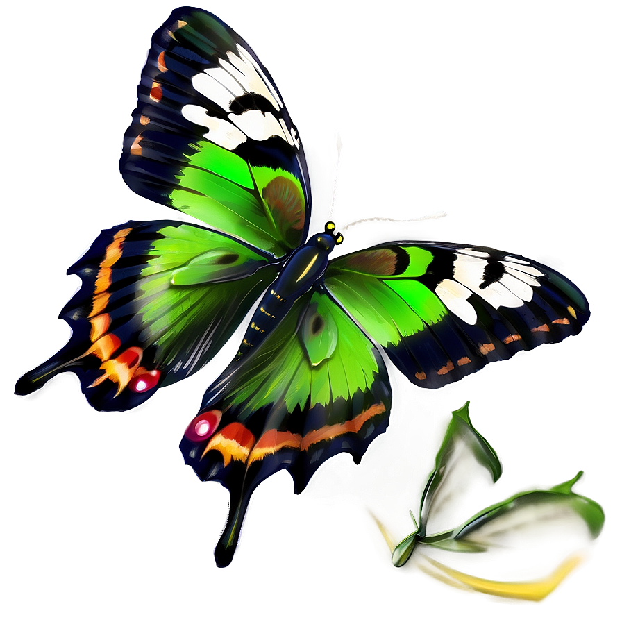 Green Butterfly In Garden Png 06202024 PNG image