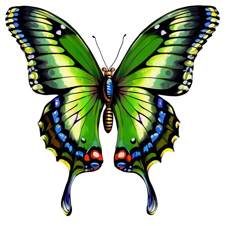 Green Butterfly In Garden Png 06202024 PNG image