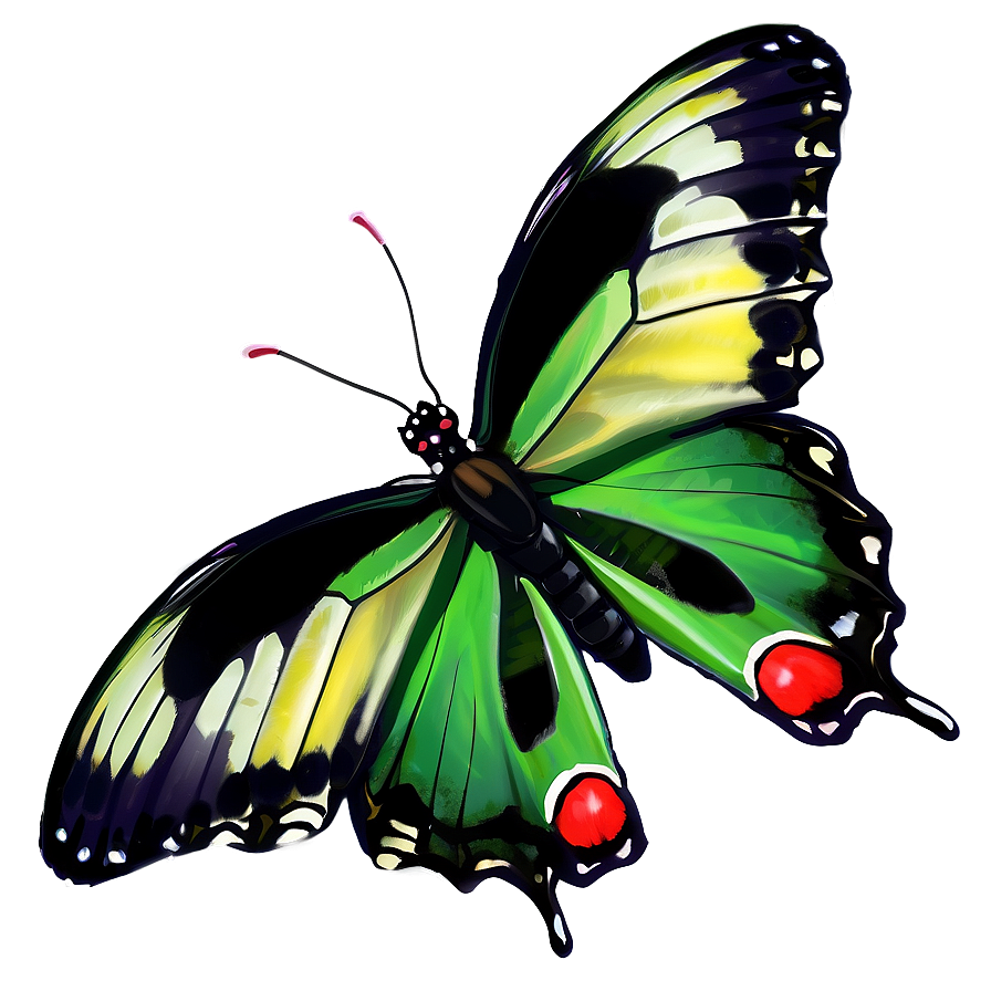 Green Butterfly Landing Png Awa PNG image