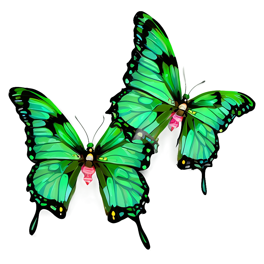 Green Butterfly On Flower Png 06202024 PNG image