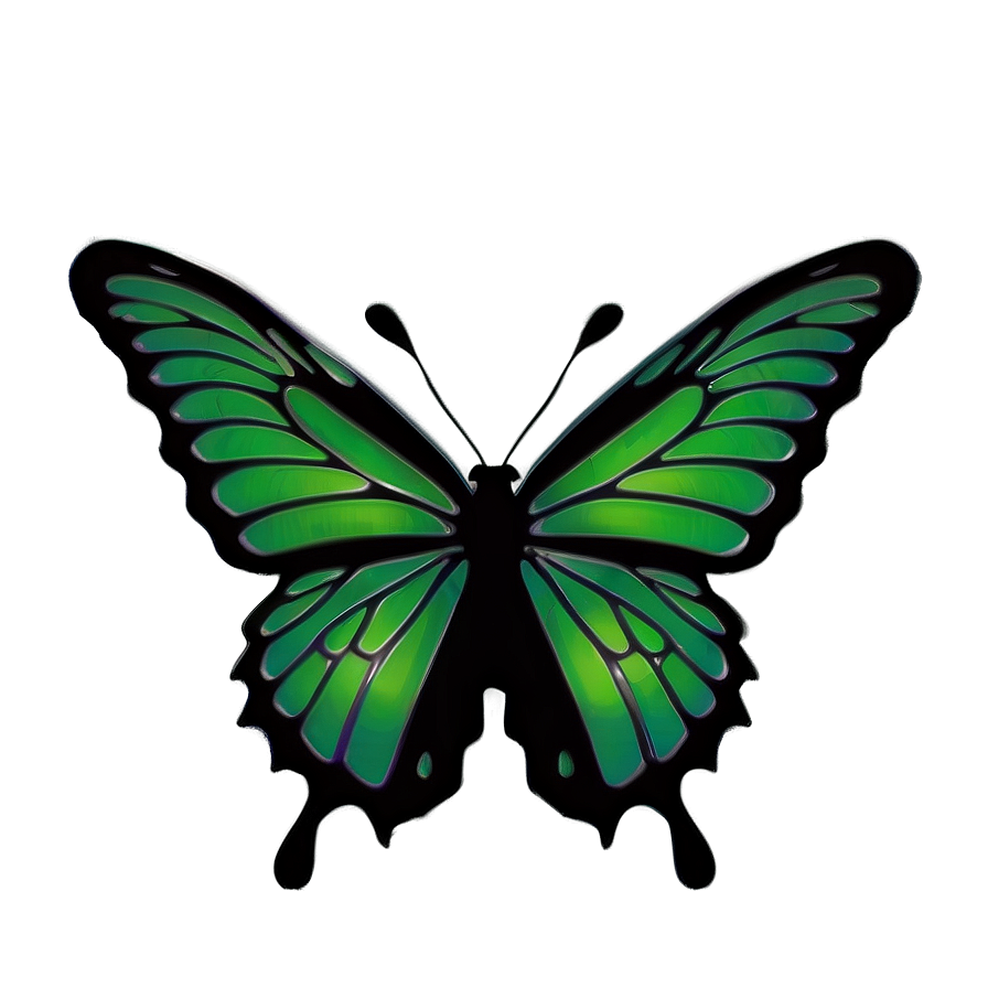 Green Butterfly Silhouette Png Hej94 PNG image